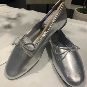H&M Silver Ballet Flats NWT Size 42/11